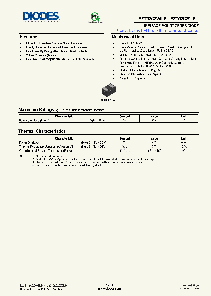 BZT52C2V7LP_3107230.PDF Datasheet