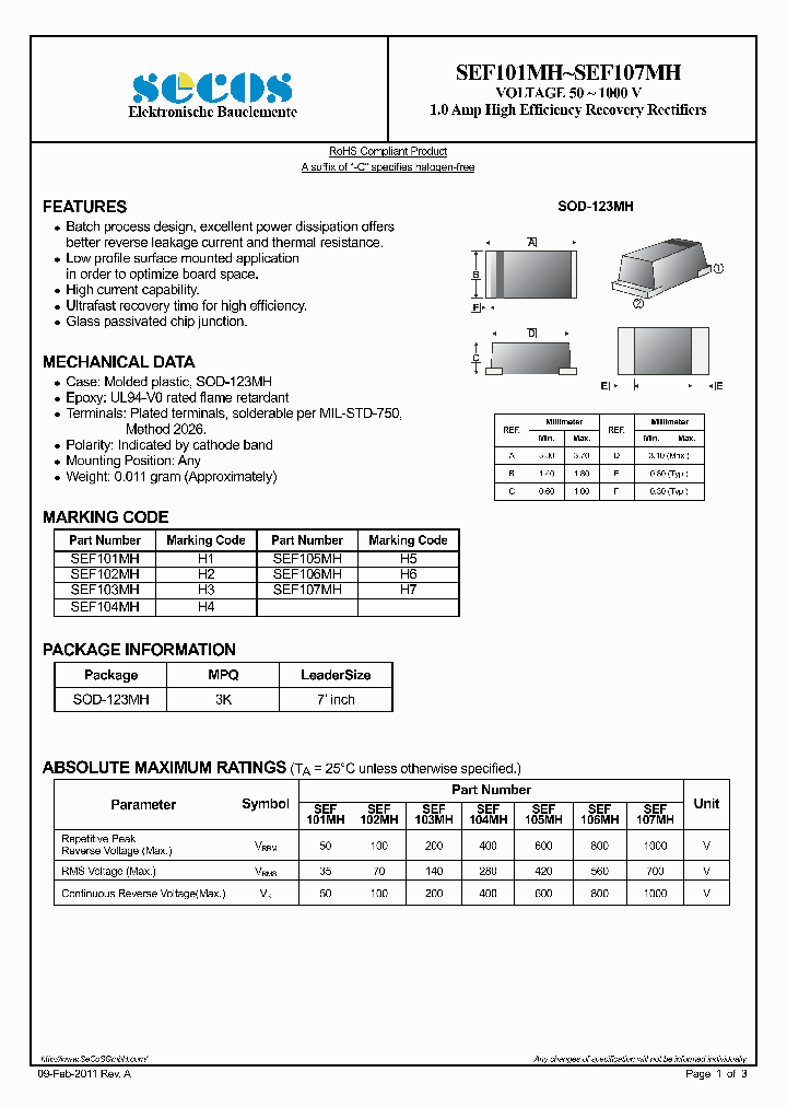 SEF102MH_3107850.PDF Datasheet