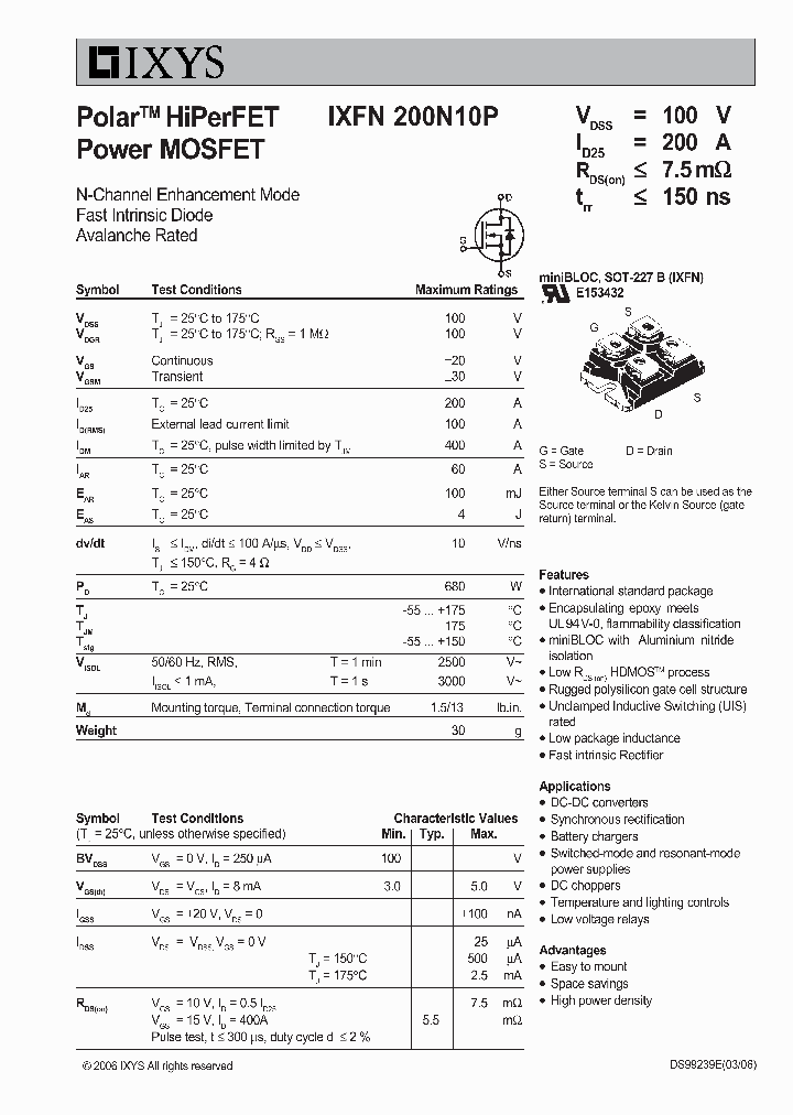 IXFN200N10P_3113366.PDF Datasheet