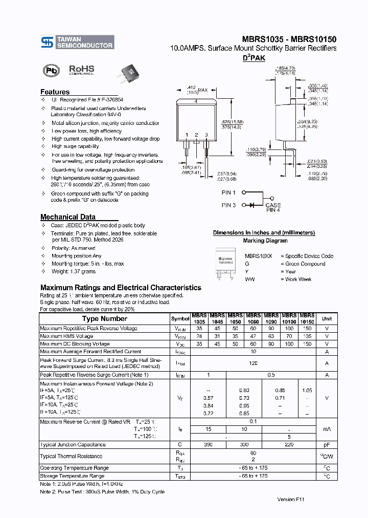 MBRS10150_3113707.PDF Datasheet