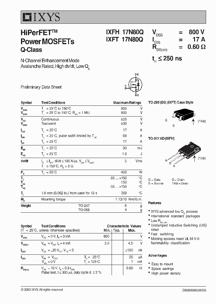 IXFH17N80Q_3114155.PDF Datasheet