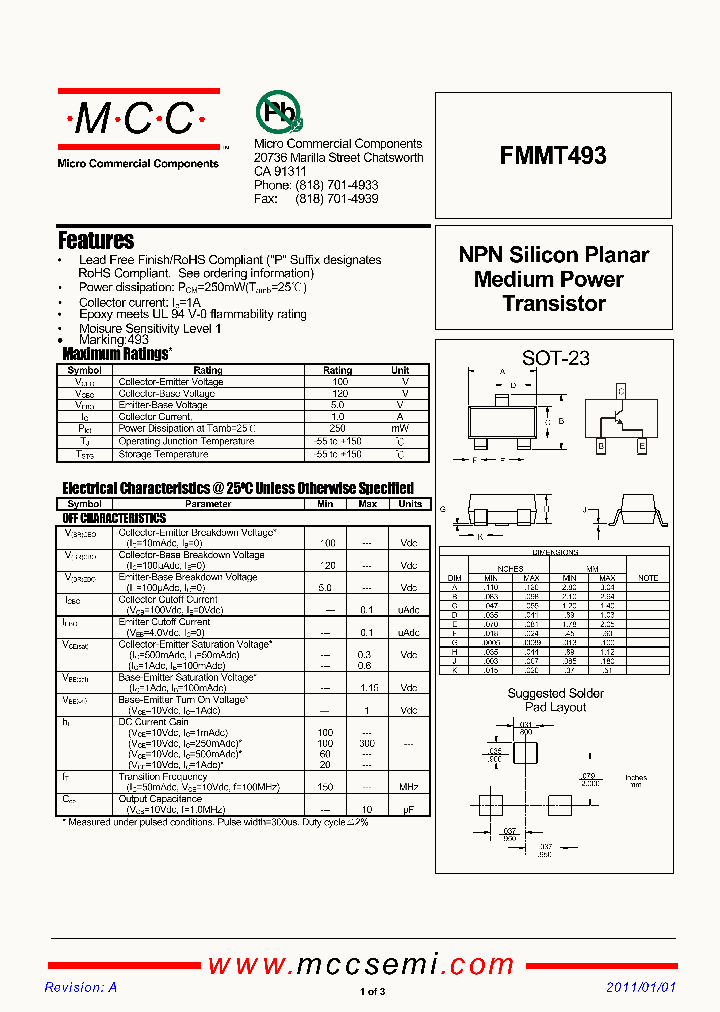 FMMT493_3114449.PDF Datasheet