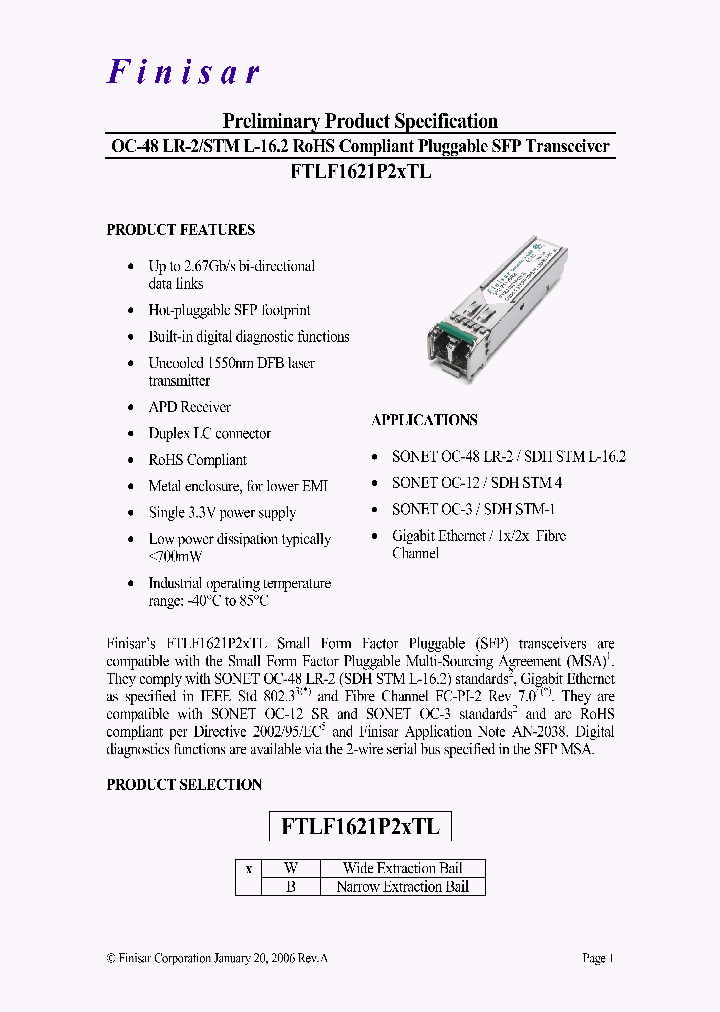 FTLF1621P2BTL_3119886.PDF Datasheet