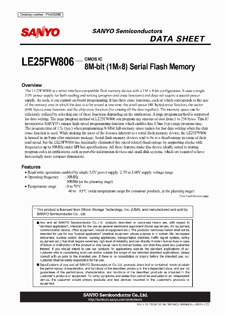 LE25FW80610_3122063.PDF Datasheet