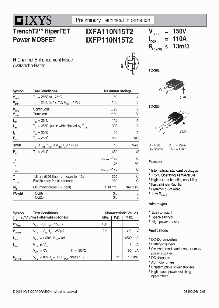 IXFP110N15T2_3124015.PDF Datasheet