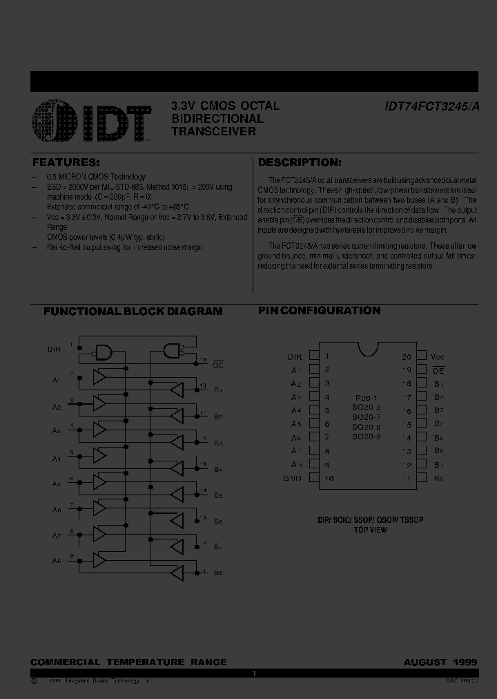 IDT74FCT3245ASO_3125168.PDF Datasheet