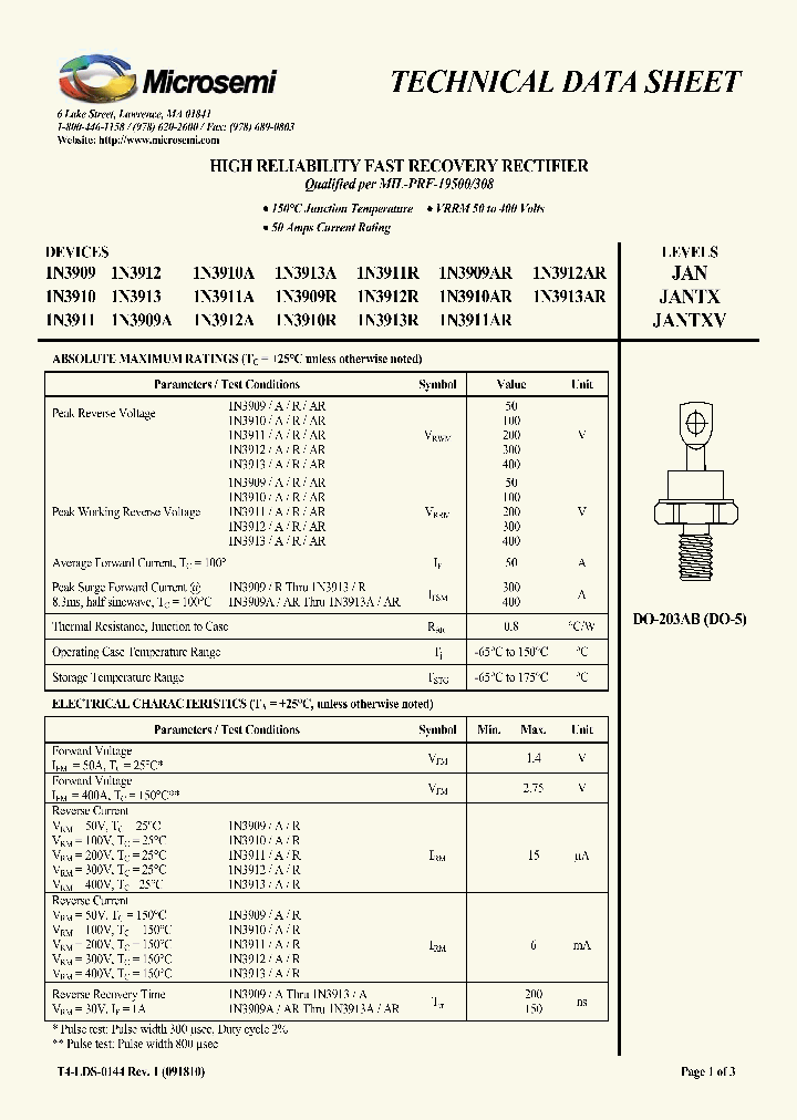 1N3909AR_3125052.PDF Datasheet