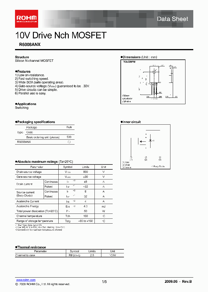 R6008ANX_3125994.PDF Datasheet