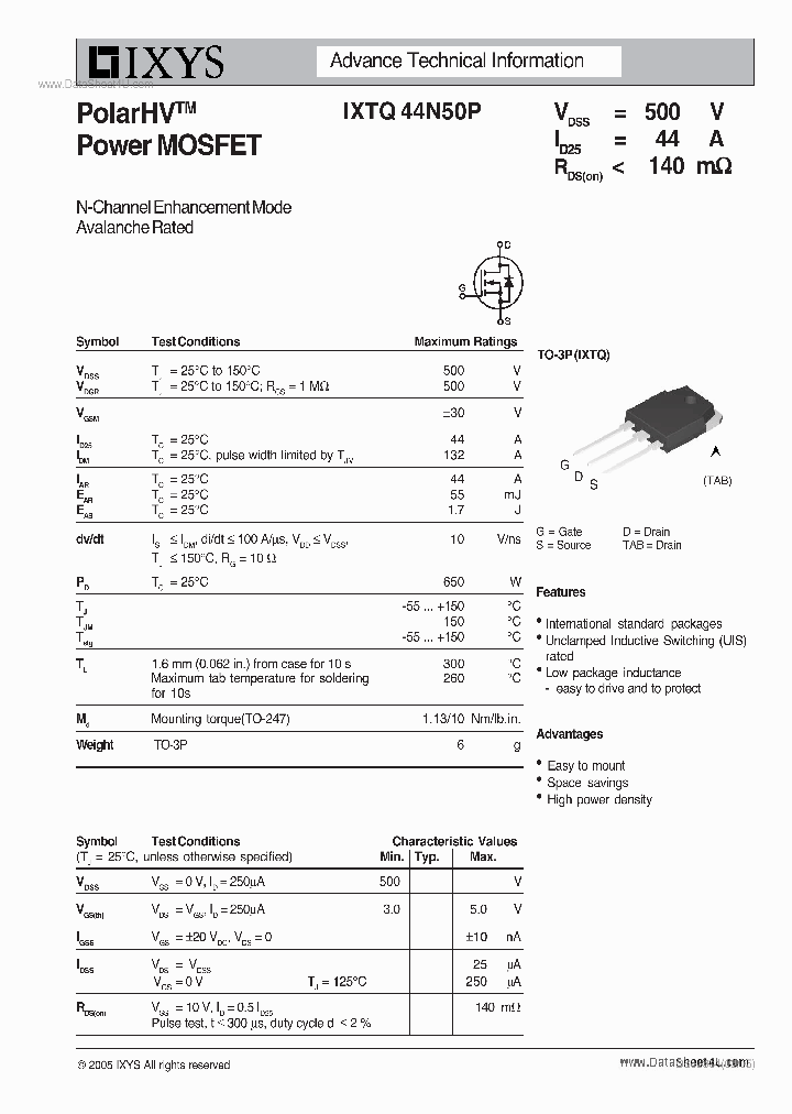 IXTQ44N50P_3126767.PDF Datasheet