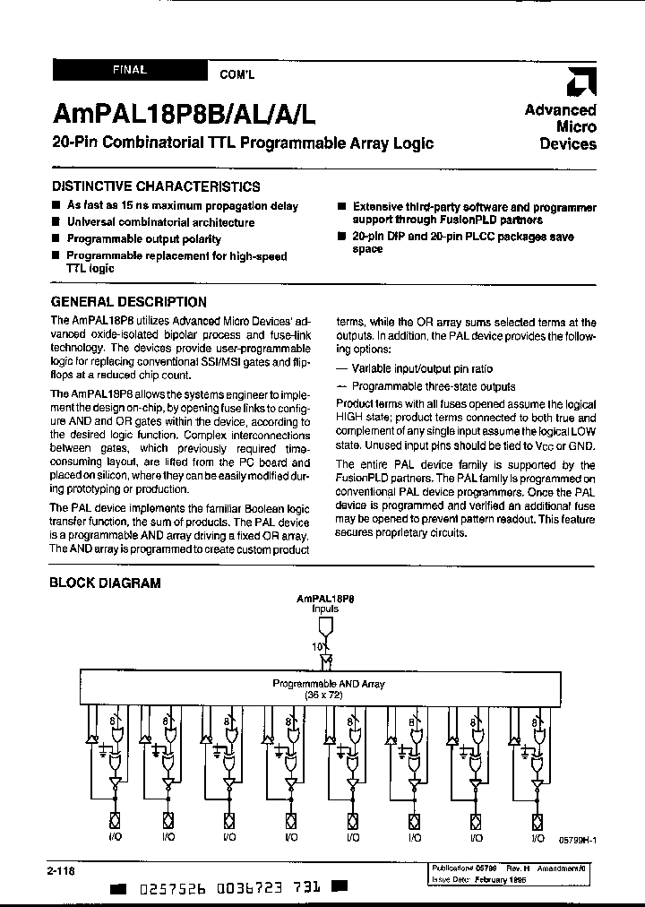 AMPAL18P8BPC_3127060.PDF Datasheet