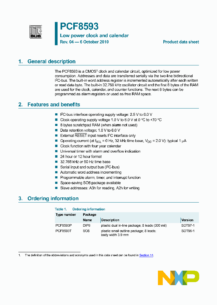 PCF8593T_3126962.PDF Datasheet