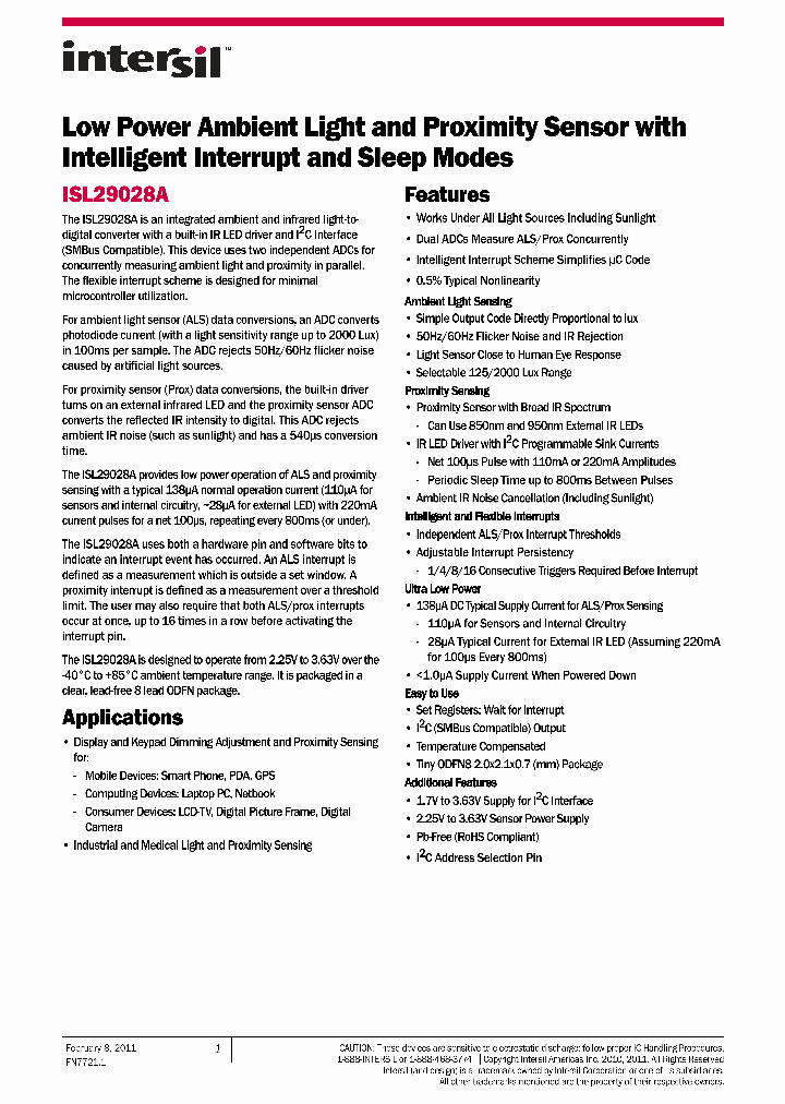 ISL29028A_3128986.PDF Datasheet