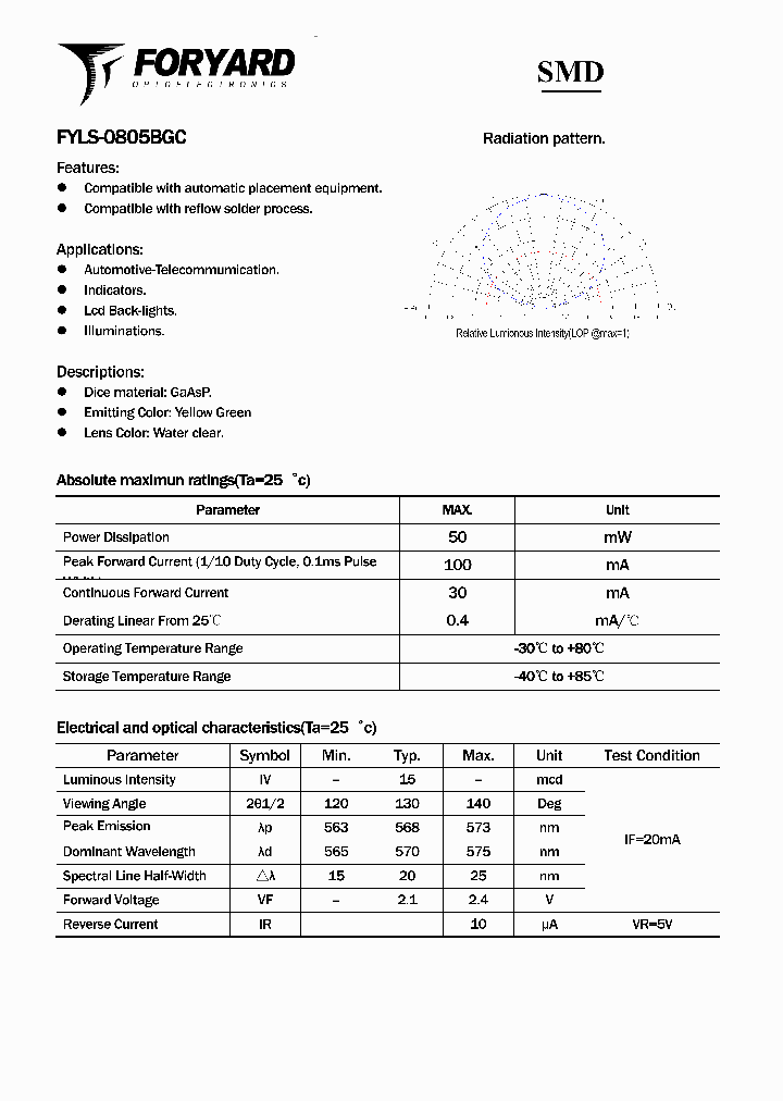 FYLS-0805BGC_3128921.PDF Datasheet