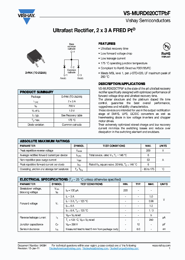 MURD620CTPBF11_3130254.PDF Datasheet