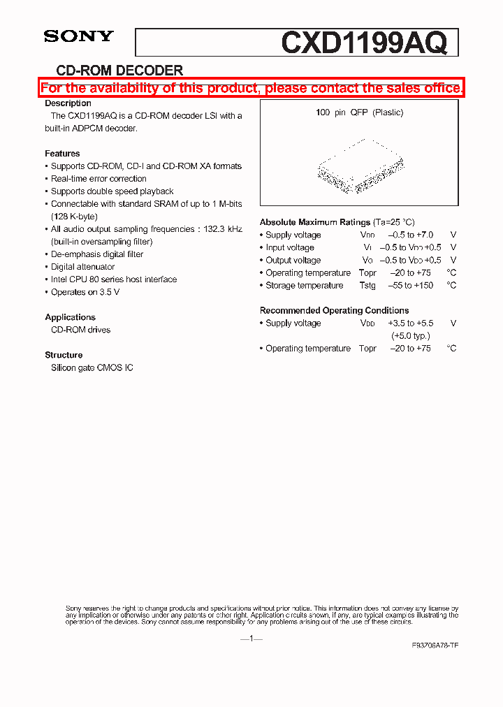 CXD1199AQ_3130374.PDF Datasheet