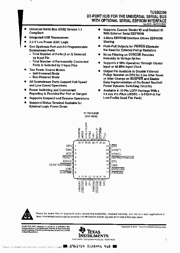 TUSB2036VFR_3130585.PDF Datasheet