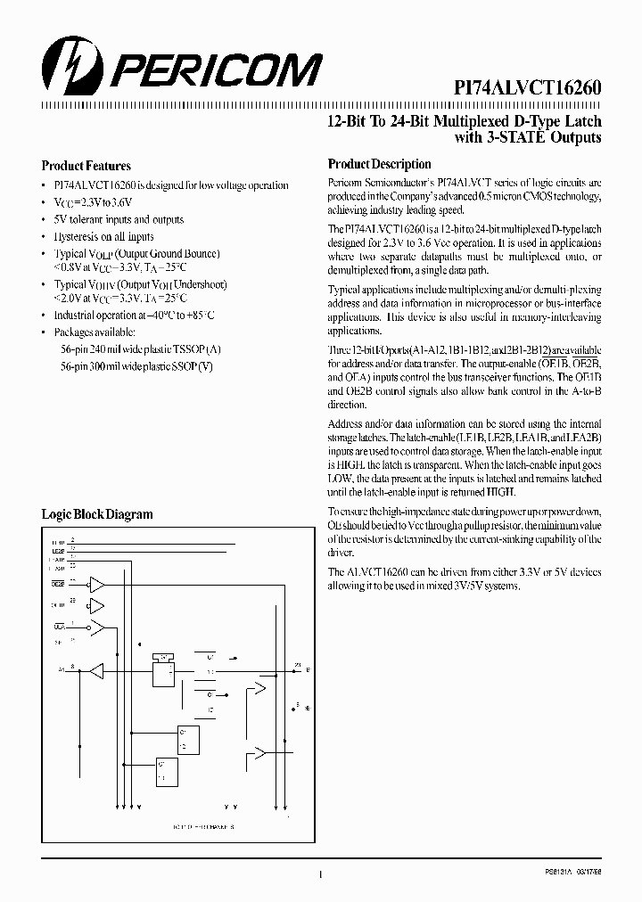PI74ALVCT16260_3130873.PDF Datasheet