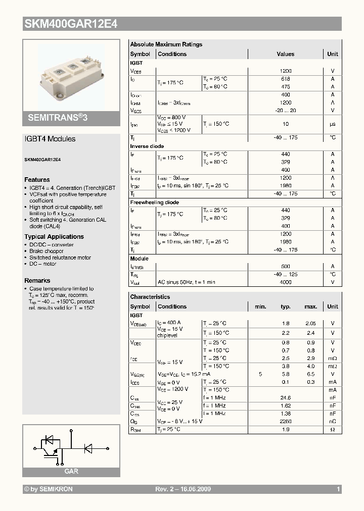 SKM400GAR12E40906_3130949.PDF Datasheet