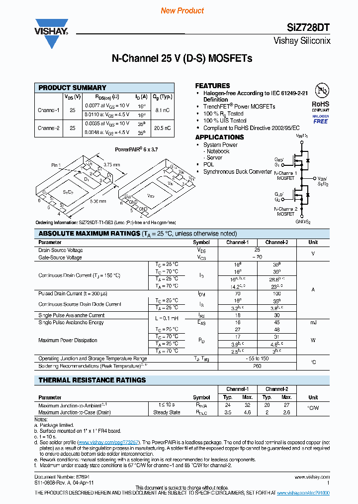 SIZ728DT-T1-GE3_3131036.PDF Datasheet