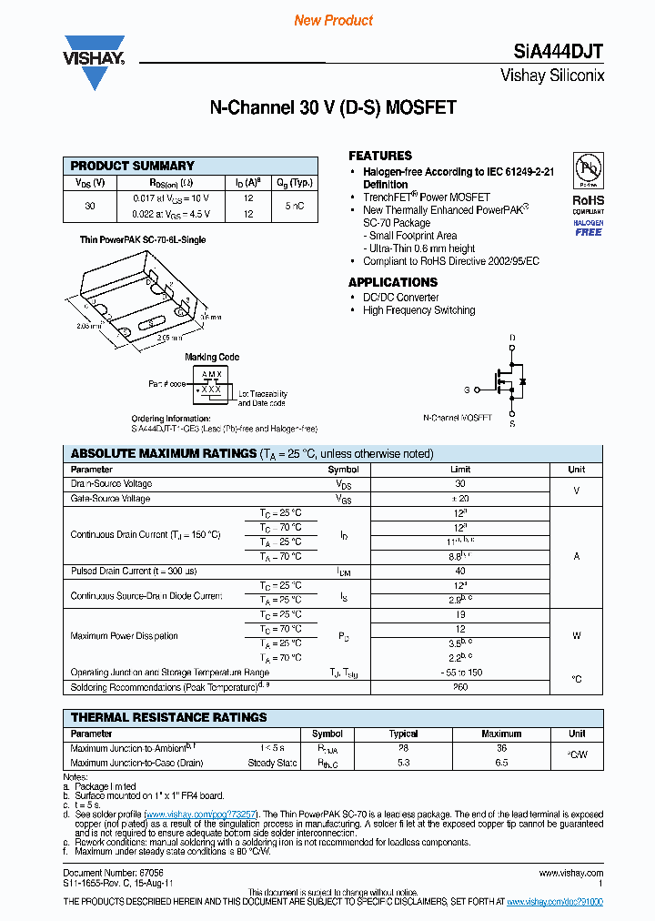 SIA444DJT-T1-GE3_3133681.PDF Datasheet