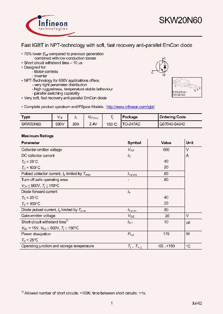 SKW20N60_3133496.PDF Datasheet