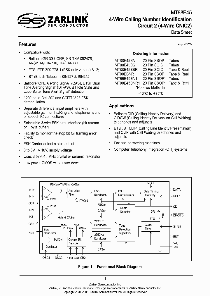 MT88E45BS_3131327.PDF Datasheet