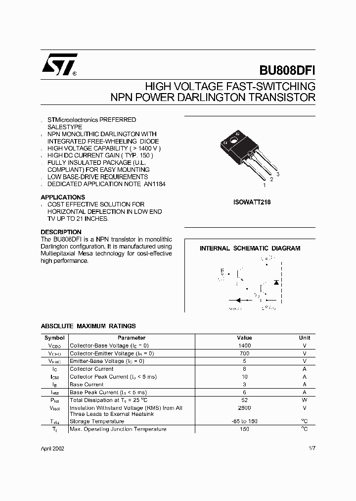 BU808DFI_3133546.PDF Datasheet