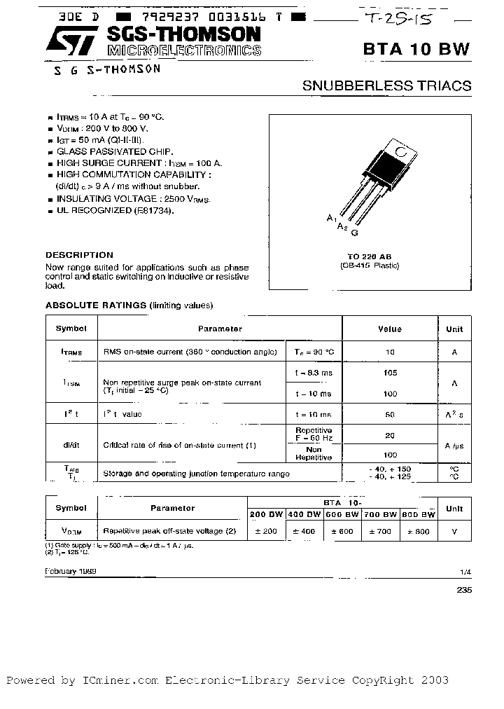 BTA10-200BW_3132391.PDF Datasheet