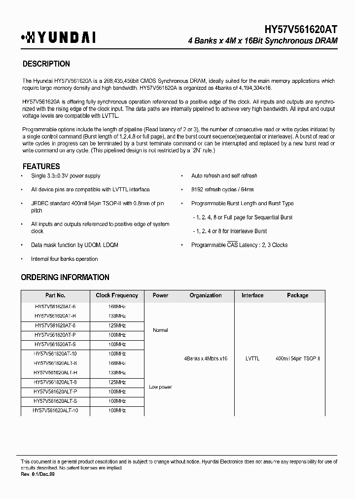 HY57V561620AT-S_3134291.PDF Datasheet