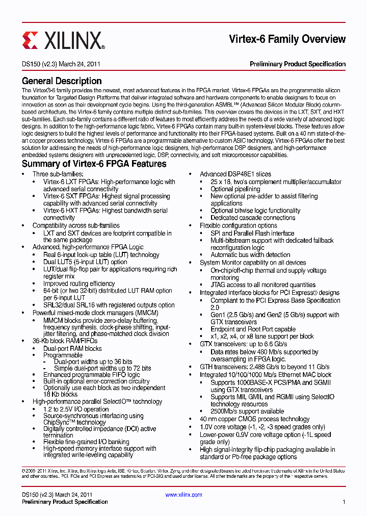 XC6VLX240T-1FFG1156C_3137134.PDF Datasheet