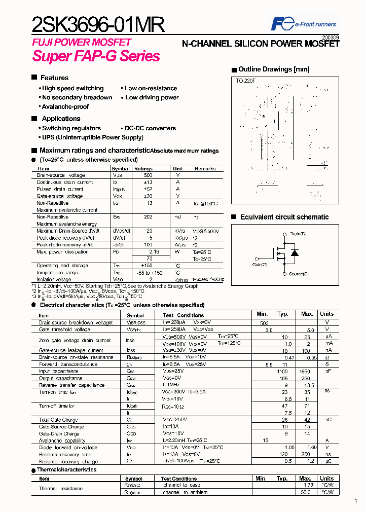 2SK3696-01MR_3139966.PDF Datasheet