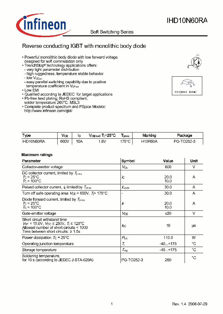 IHD10N60RA_3140456.PDF Datasheet