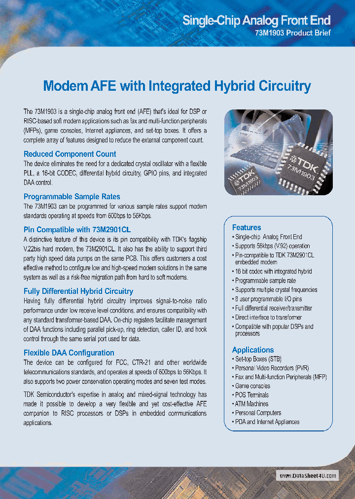 73M1903_3141998.PDF Datasheet