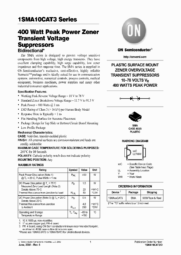 1SMA10CAT3-D_3142407.PDF Datasheet