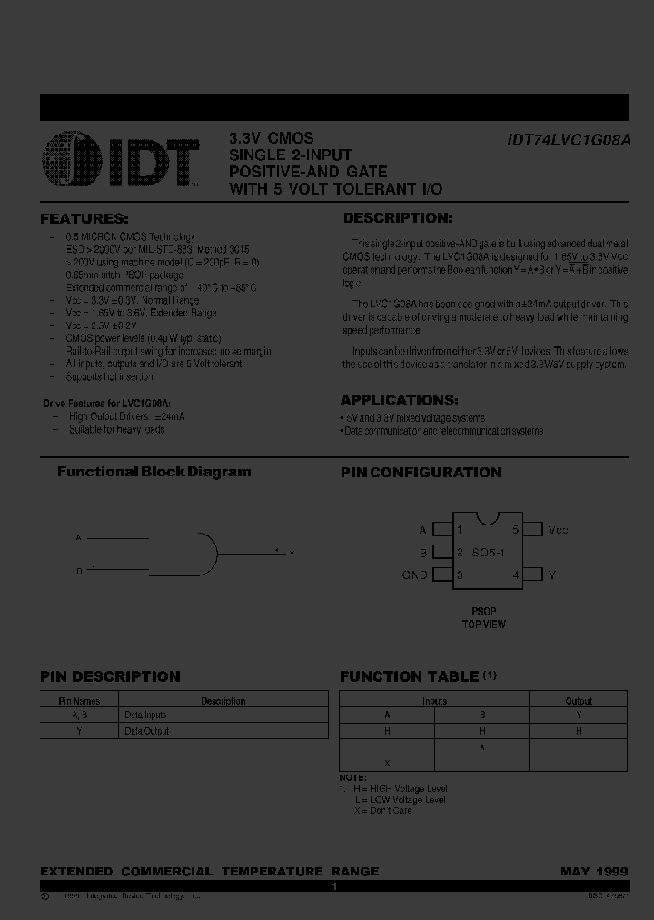 IDT74LVC1G08ADY_3143629.PDF Datasheet