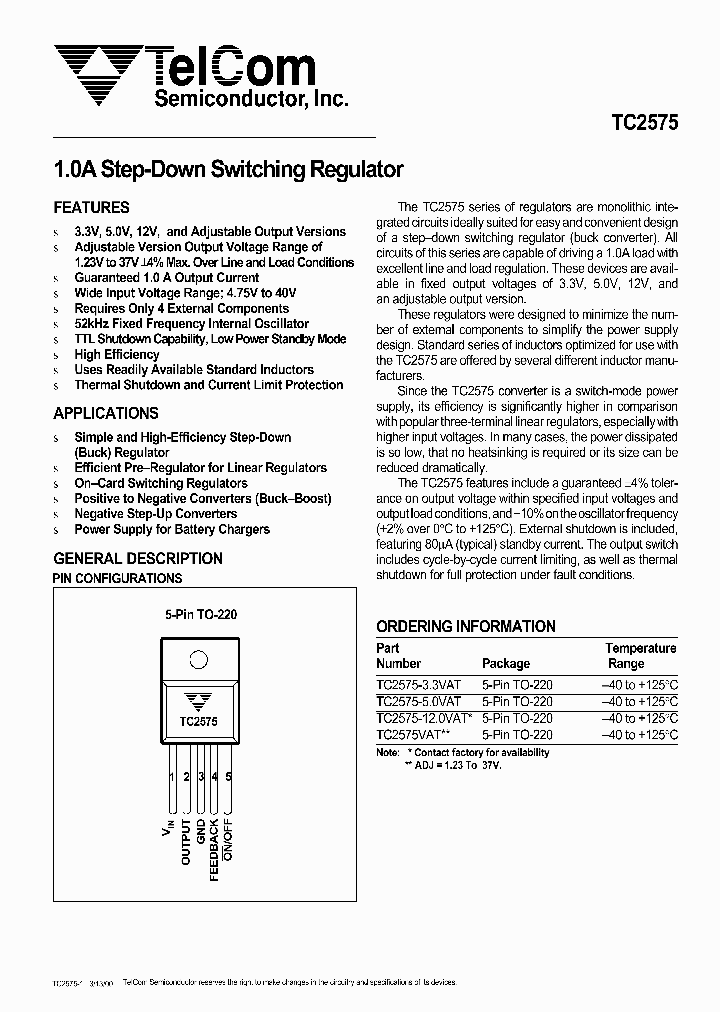 TC2575VAT_3142291.PDF Datasheet