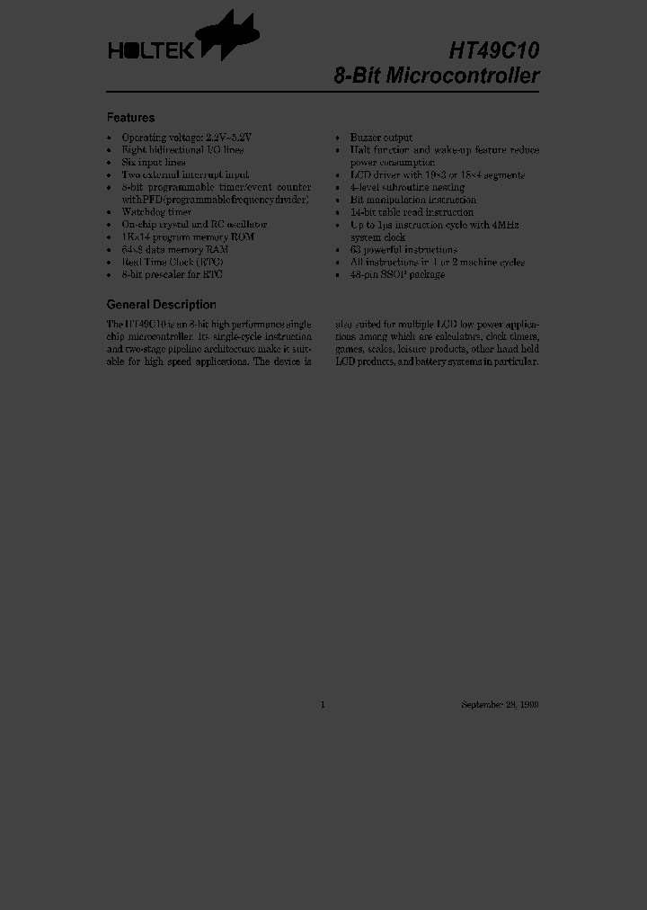 HT49C1048SSOP_3144329.PDF Datasheet