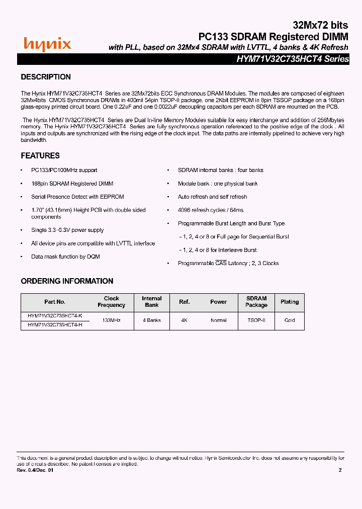 HYM71V32C735HCT4-H_3144385.PDF Datasheet