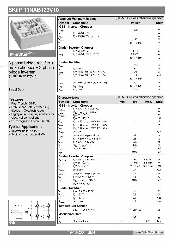 SKIIP11NAB123V10_3145410.PDF Datasheet