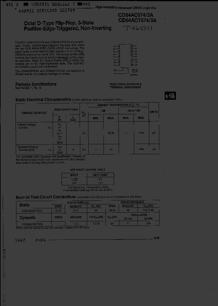 CD54ACT574F3A_3147265.PDF Datasheet