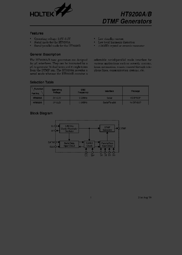 HT9200B14SOIC_3151280.PDF Datasheet