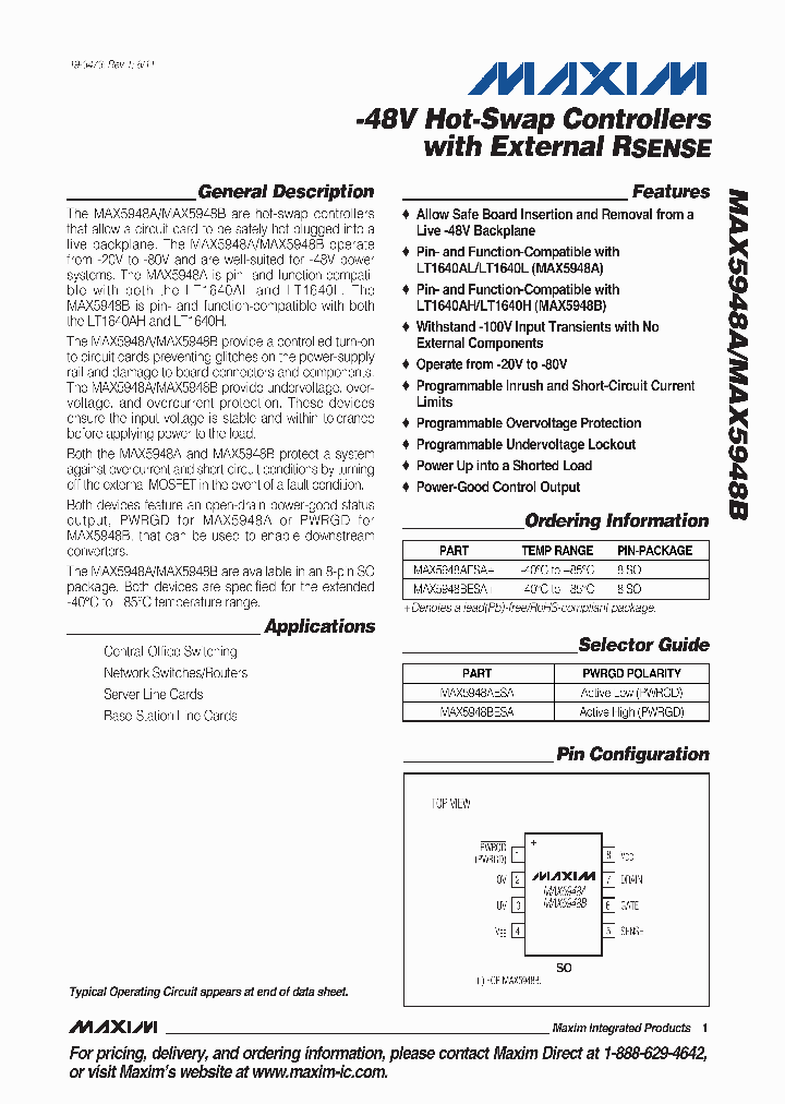 MAX5948BESA_3153138.PDF Datasheet