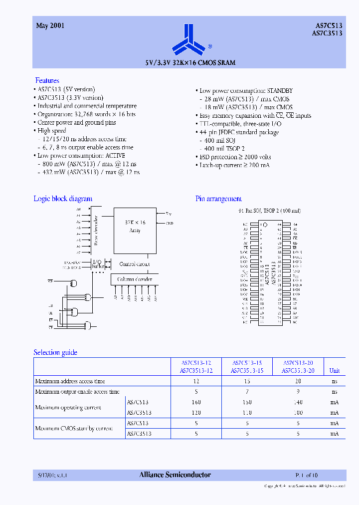 AS7C3513A-15TC_3156212.PDF Datasheet