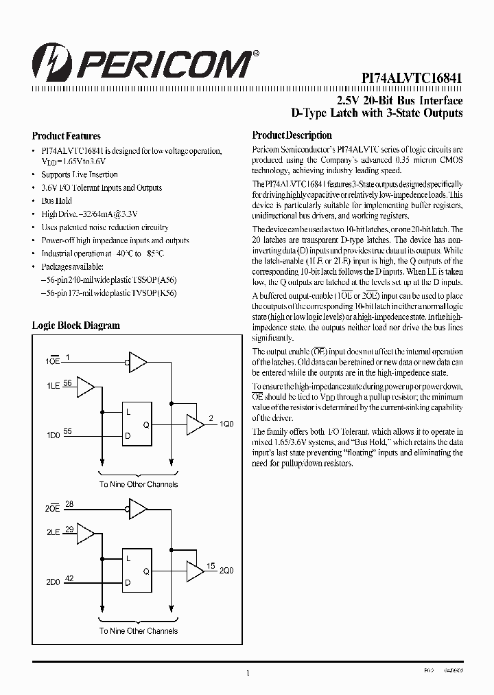 PI74ALVTC16841_3158241.PDF Datasheet