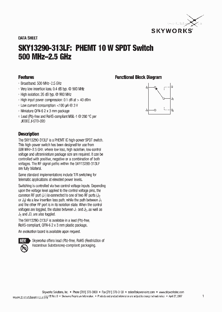SKY13290-313LF_3158992.PDF Datasheet