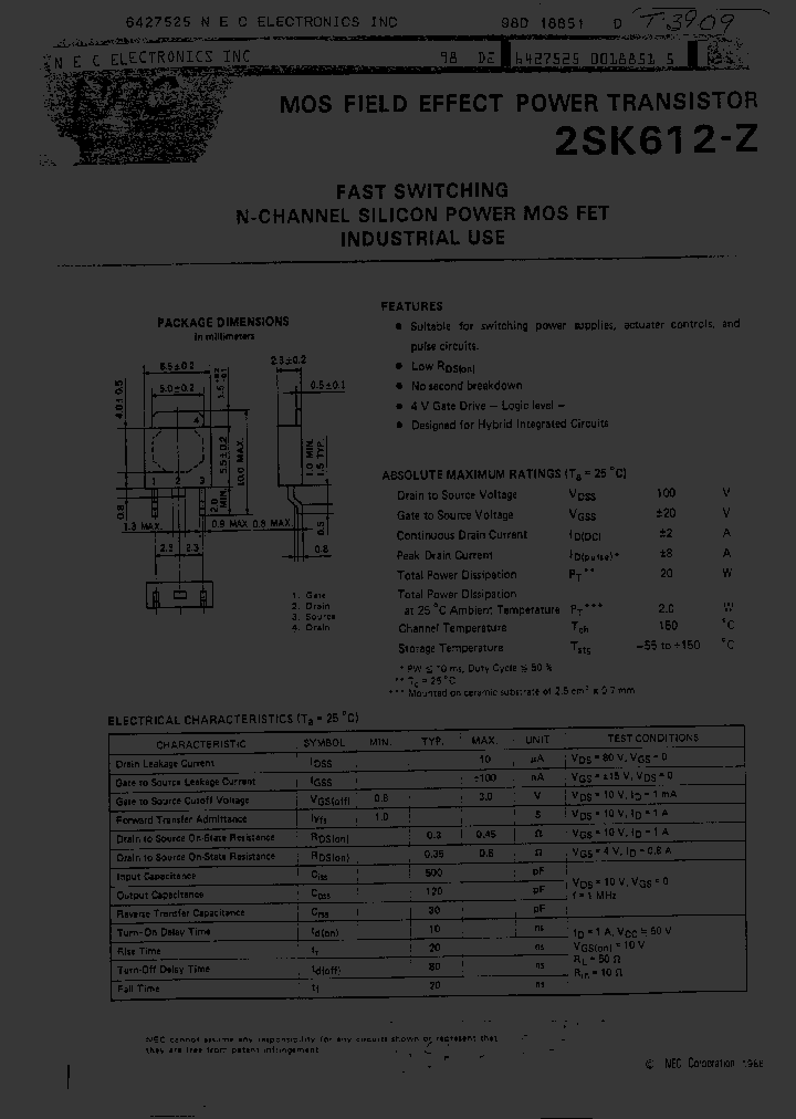 2SK612Z_3160423.PDF Datasheet