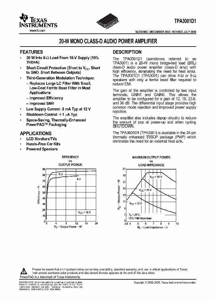 TPA3001D107_3159144.PDF Datasheet