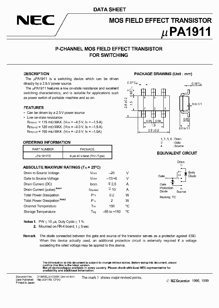 UPA1911TE-T2_3162015.PDF Datasheet