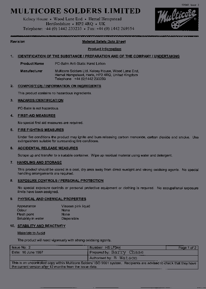 PCBALMHANDLOTION250ML_3165980.PDF Datasheet