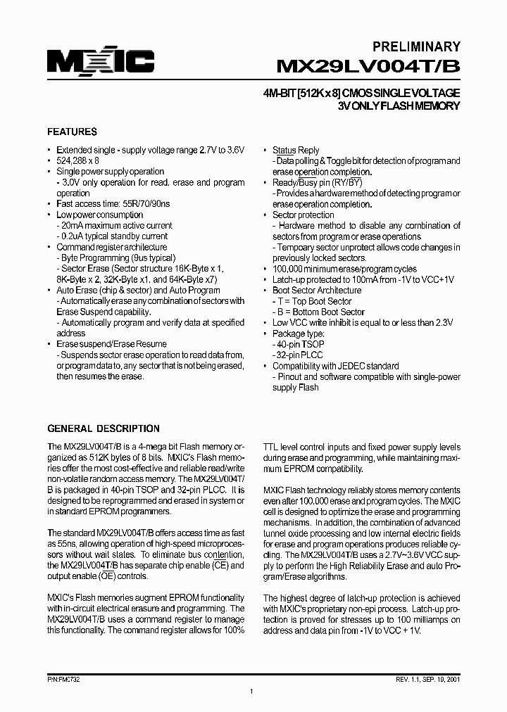 MX29LV004TTI-90_3165728.PDF Datasheet